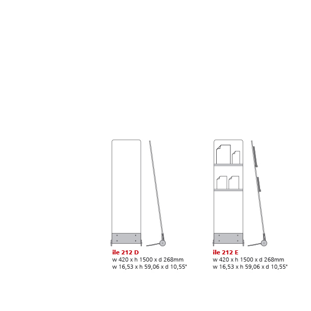 totems signalétiques autoportants en verre trempé et aluminium, ile 212 D, ile 212 E | ile© marcal